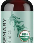 Certified Organic Rosemary Oil for Hair - Pure USDA Organic Rosemary Essential Oil for Hair Skin and Nails Plus Aromatherapy - Oil for Dry Scalp Treatment and Enhanced Volume and Shine
