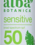 Alba Botanica Sensitive Sunscreen Spray for Face and Body, Fragrance-Free, Broad Spectrum SPF 50, Water Resistant, 5 fl. oz. Bottle (Pack of 2)
