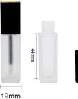 3 Pcs 5ml Frosted Glass Lip Gloss Tubes Refillable Square Lip Glaze Containers with Wands and Stoppers Mini Lip Balm Bottles Vials for DIY Makeup Travel