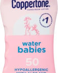 Coppertone WaterBabies SPF 50 Baby Sunscreen Lotion, Water Resistant Sunscreen for Babies, 8 Fl Oz