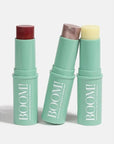 Boomstick Trio ® Color 3 Pack Cream Blush Makeup, Color Blush Stick, Highlighter Stick & Moisturizer for Cheeks, Eyes & Lips, Blendable Vegan Boom Sticks by Cindy Joseph for Older Women, BOOM Beauty
