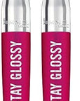 Rimmel Stay Glossy Lip Gloss, Pop Fizz Pink, 0.18 Fl Oz (Pack of 2)