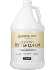 Ginger Lily Farms Club & Fitness Soothing Butter Lotion for Dry Skin, 100% Vegan & Cruelty-Free, Fragrance Free, 1 Gallon (128 fl oz) Refill