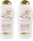 OGX Extra Creamy + Coconut Miracle Oil Ultra Moisture Body Wash, 19.5 Fl Oz (Pack of 2)
