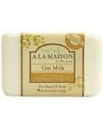 A LA MAISON Oat Milk Bar Soap - Triple French Milled Natural Moisturizing Hand Soap Bar (1 Bar of Soap, 8.8 oz Bar)
