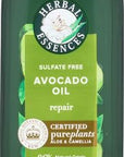 Herbal Essences Avocado Oil Sulfate Free Shampoo, Hair Repair, 13.5 Fl Oz, with Certified Camellia Oil and Aloe Vera, For All Hair Types, Especially Damaged Hair