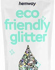 Hemway Biodegradable Glitter Eco Friendly - 100g/3.5oz Bio Cosmetic Safe Sparkle Vegan for Face Eyeshadow Body Hair Festival Makeup Craft - Super Chunky (1/8" 0.125" 3mm) - Silver Holographic