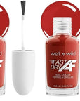 wet n wild Fast Dry AF Nail Polish Color, Red Light District | Quick Drying - 40 Seconds | Long Lasting - 5 Days, Shine (Pack of 2)