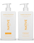 Native Shampoo and Conditioner Contain Naturally Derived Ingredients| All Hair Type Color & Treated, Fine to Dry Damaged, Sulfate & Dye Free - Almond & Shea Butter, 16.5 fl oz each (2 pack)