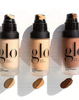 Glo Skin Beauty Luminous Liquid Mineral Foundation Makeup with SPF 18 (Caramel) - Improves Uneven Skin Tone, Smooths & Corrects Imperfections, Sheer to Medium Coverage, Dewy Finish