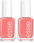 essie Salon-Quality Nail Polish, 8-Free Vegan, Peachy Coral, Peach Side Babe, 0.46 fl oz (Pack of 2)
