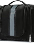 BAGSMART Extra Large Toiletry Bag Hanging Toiletry Bag for Travel, Water-resistant Cosmetic Makeup Travel Bag, Capacity Travel Bag Organizer for Full-size Toiletries, Black-Large