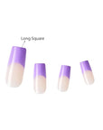 KISS Acrylic French False Nails Kit, Long Square Shape Design Nail, Purple Color French Tip Nails, Ready to Wear Gel & Manicure Stick included, Long-Lasting Convenient & Easy to Apply