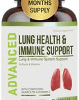 Lung Health & Immune Support Supplement - Lung Cleanse and Detox With Immunity Vitamins For Better Lungs, Immune Defense, Clear Lungs & Deep Breathing Including Quercetin & Cordyceps.Two Months Supply