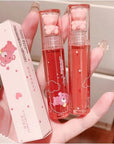 6 Colors Bear Lip Gloss Set, Lip Glaze Jelly Lipstick Liquid Lipstick Cute Bear Lipgloss Plumping Lip Tint Moisturizing Waterproof Long Lasting Cheek Cosmetic Beauty Makeup