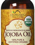 US Organic Jojoba Oil, USDA Certified Organic,100% Pure & Natural, Cold Pressed Virgin, Unrefined, Haxane Free, Sourced from Middle East directly (Large (8oz, 240ml))
