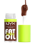 NYX Professional Makeup Fat Oil Lip Drip, Moisturizing, Shiny and Vegan Tinted Lip Gloss - Livin the Cream (Dusty Brown)