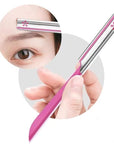 10 Pieces Eyebrow Razor for Women Facial Shaver Razor Brow Shaper Eyebrow Trimmer Dermaplaner Shaping Tool with Cover (Pink)