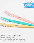 Tinkle Dermaplaning Tool 6ct, Dermaplane Razor for Women, Safe and Easy Peach Fuzz Remover, Eyebrow Trimmer with Protective Cover (2 Packs of 3)