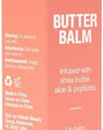 Palladio Butter Balm - Hydrating Lip Balm with Sheer Tint, Aloe, Peptides, Shea Butter, and Vegan Formulation for Instant Moisture, Shine, and Soothing Lip Care, Peaches & Cream