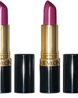 REVLON Lipstick, Super Lustrous Lipstick, Creamy Formula For Soft, Fuller-Looking Lips, Moisturized Feel in Berries, Berry Crush (771) 0.15 oz (Pack of 2)