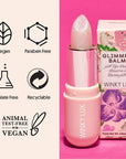 Winky Lux Unicorn Glimmer Balm & Rose Glimmer Balm Duo – Hydrating ph Lip Balm, Natural Pink Tint with pH Color Changing, Moisturize & Soften Lips While Leaving Sheer Pink Tint, with Vanilla Scent