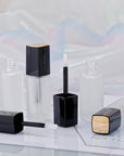3 Pcs 5ml Frosted Glass Lip Gloss Tubes Refillable Square Lip Glaze Containers with Wands and Stoppers Mini Lip Balm Bottles Vials for DIY Makeup Travel