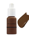 PHOERA Foundation,Full Coverage Flawless Soft Matte 24 HR Oil Control Waterproof Concealer Liquid Foundation Makeup. 1pcs-114# Ebony