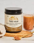 TERRA ORIGIN Collagen Protein Bone Broth Powder, Natural Collagen from Real Whole Food Sources with 17g Protein, for Hair, Skin, Nail and Joint Support, 20 Servings, Chocolate