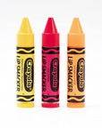 Lip Smacker Crayola Crayon Flavored Lip Balm - Moisturizing, Soothing Trio Banana Mania, Pink Sherbert, & Outrageous Orange