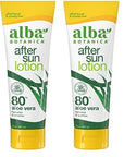 Alba Botanica Aloe Vera Lotion for Skin, Soothing After Sun Treatment for Face and Body, Made with Purity Certified 80% Aloe Vera Gel Formula, 8 fl. oz. Tube (Pack of 2)
