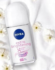 NIVEA Extra Brightening 8 Super Food Vitamin C Collagen Booster Underarm Roll-On Deodorant, Alcohol-Free, 48HR Odor Protection, Smooth & Bright Skin, 50ml, 1.69oz, Pack of 2