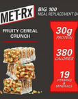 MET-Rx Big 100 Colossal Protein Bars, Fruity Cereal Meal Replacement Bars, 9 Count