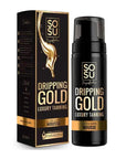SOSU Dripping Gold Luxury Tanning Mousse 5 Oz! Formulated with Hyaluronic Acid, Vitamins A & E! Vegan Friendly, Cruelty Free And Paraben Free! Choose Medium, Dark Or Ultra Dark! (Ultra Dark)