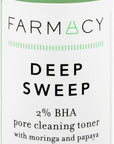 Farmacy 2% Salicylic Acid Toner for Face - Deep Sweep Gentle BHA Exfoliant for Oily Skin - Refines Texture with Papaya Enzymes & Moringa Water for a Healthy-Looking Complexion (50ml)