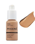 PHOERA Foundation, Flawless Soft Matte Liquid Foundation 24 HR Oil Control Concealer Foundation Makeup. (1 Pcs-105- Sand)