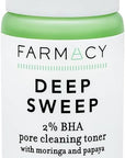 Farmacy 2% Salicylic Acid Toner for Face - Deep Sweep Gentle BHA Exfoliant for Oily Skin - Refines Texture with Papaya Enzymes & Moringa Water for a Healthy-Looking Complexion (10ml)