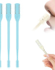 2025 New 2 in 1 Nasal Hair Cutter, Double Sided Nose Hair Knife Nostril Hair Remover Tool, Manual 360° Rotating Nose Hair Trimmer, Mini Noses Hair Remover Tool for Women and Men (Blue, 3 Pcs)