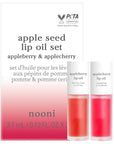 NOONI Korean Hydrating Lip Oil Set - Appleberry & Applecherry | Long-Lasting, Moisturizing, Plumping, Revitalizing for Dry Lips, Waterproof, No Peel Off, 0.12 FL Oz x 2ea