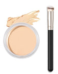 Kaely Cream Pot Concealer Full Coverage Makeup Set, Under Eye Brightener Color Correcting Concealer for Dark Circles, Waterproof Foundation Palette with Brush, Eye Ring Corrector de ojeras, 01