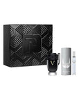 Paco Rabanne INVICTUS VICTORY 3-Piece Tin Box Set for Men, (3.4 Oz Eau De Parfum Extreme Natural Spray + 5.1 Oz Deodorant Spray + 0.34 Oz Eau De Toilette Spray)