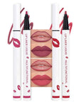 2Pcs Longwear Liquid Lip Liner Stain Marker Pen Set Long Lasting Waterproof, Mauve Pink Red Matte Semi Permanent 24 Hour Lip Liner and Lipstick Combo, Color Stay Lipliner All Day, Lips Stain peel off