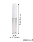 RDEXP 1.3ml Empty Lip Gloss Tube Clear Plastic Lip Gloss Containers Pack of 10 (White Cap)