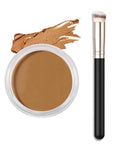 Kaely Cream Pot Concealer Full Coverage Makeup Set, Under Eye Brightener Color Correcting Concealer for Dark Circles, Waterproof Foundation Palette with Brush, Eye Ring Corrector de ojeras, 08