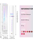 Matte Lip Gloss Peel Off Masque - Peel Off Lip Stain Tattoo, Chestnut Brown Peel Off Lip Tint,Long Lasting Waterproof Transfer-proof Lip Mask Lip Stain Peel Off Lip Gloss,Stay Lip Makeup 04#
