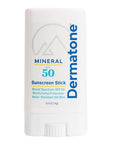 Dermatone Mineral Sunscreen Stick SPF 50 | Zinc Oxide Sunscreen Stick for Face and Body, Broad Spectrum UVA/UVB, Reef Safe, Moisturizing, Water Resistant (80 min), Fragrance Free, 0.5 oz