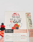 TERRA ORIGIN Healthy Gut Stick Packs, L-Glutamine, Slippery Elm, Aloe Vera, Licorice Root Extract, Gut Health, Digestive Support, Leaky Gut Repair, Immune Function, On-The-Go, 21 Ct, Berry
