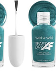 wet n wild Fast Dry AF Nail Polish Color, Glitter Blue Mermaids Do Exist | Quick Drying - 40 Seconds | Long Lasting - 5 Days, Shine (Pack of 2)