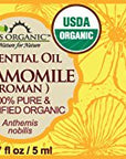 US Organic 100% Pure Chamomile (Roman) Essential Oil - USDA Certified Organic, Steam Distilled - W/Euro Dropper (More Size Variations Available) (5 ml)