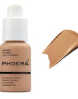 PHOERA Foundation,Natural Moisturizing Highlighting Matte Oil Control Flawless Concealer Makeup,Full Coverage Foundation (105 Sand)